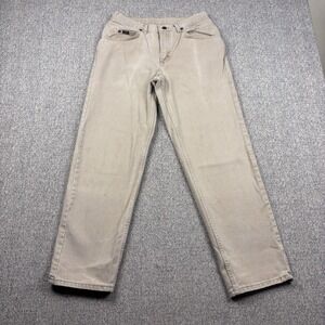 Lee Jeans Mens Tan Denim Straight Leg Workwear Pants 5 Pocket Cotton Casual